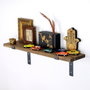 Hanah Home Lam002 Estantería Decorativa de Pared en Madera y Metal Negro y Nogal